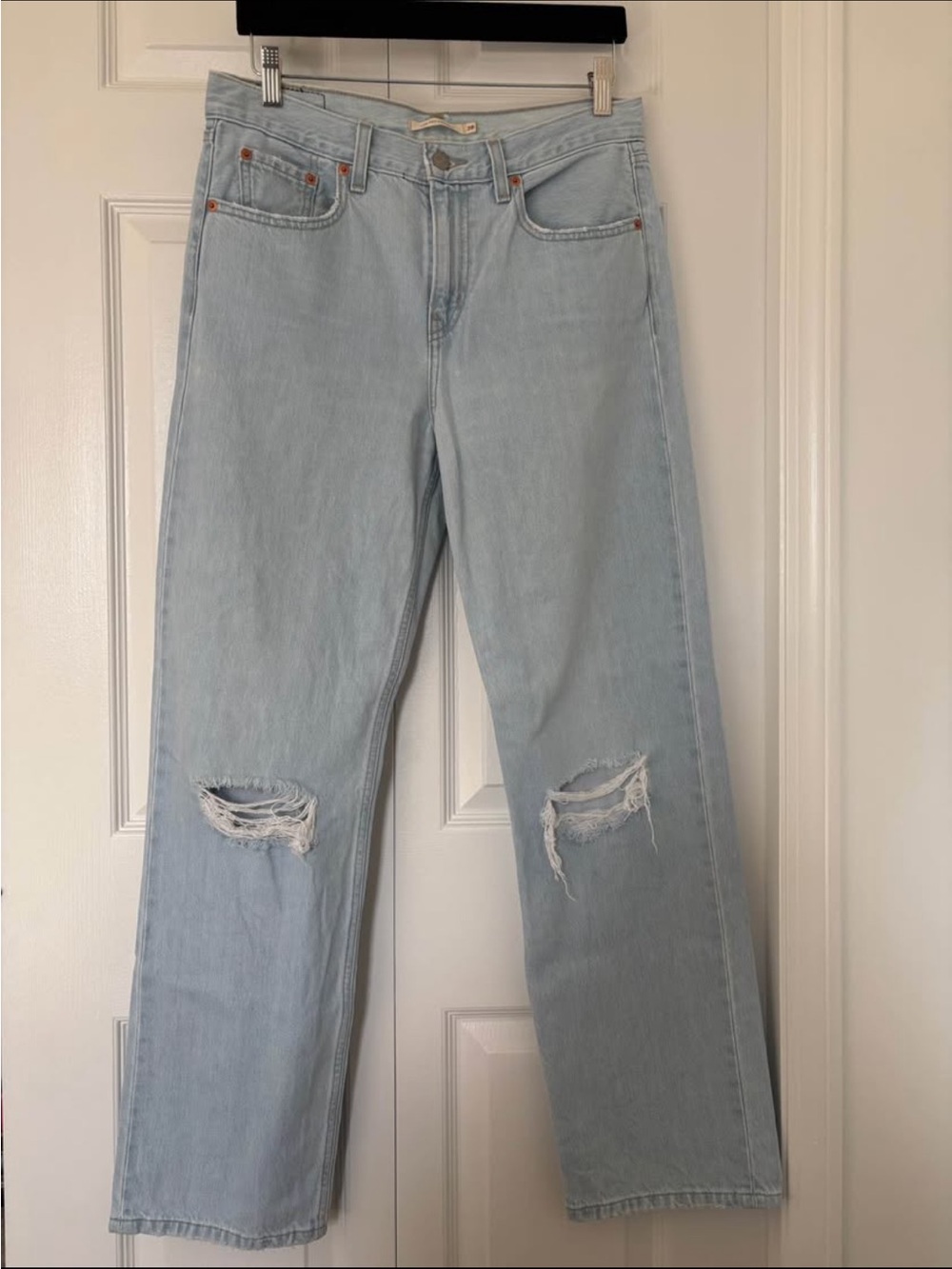 Levi's Low Pro Straight Leg Distressed Jeans